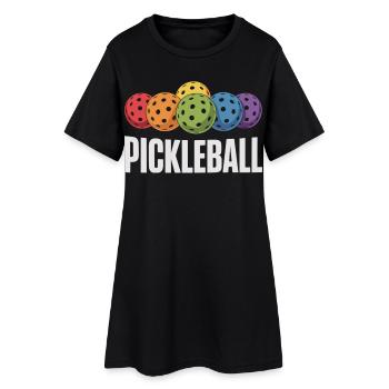 Pickleball Sports Shirt – Pickleball Fans & Players - Women’s T-Shirt Dress - black - Front