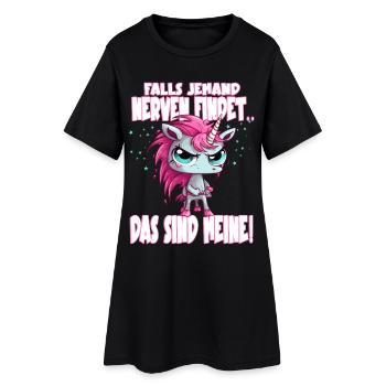 Licorne en colère rose dicton - Robe T-shirt Femme - noir - Devant