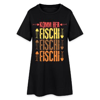 Venez ici Fischi Fischi Fischi Fischi - Robe T-shirt Femme - noir - Devant