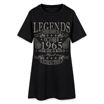 60ème Anniversaire Légende Octobre Millésime 1965 - Robe T-shirt Femme - noir - Devant