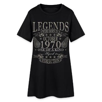 55. Geburtstag Legende Oktober Jahrgang 1970 - Frauen T-Shirt-Kleid - Schwarz - Vorne