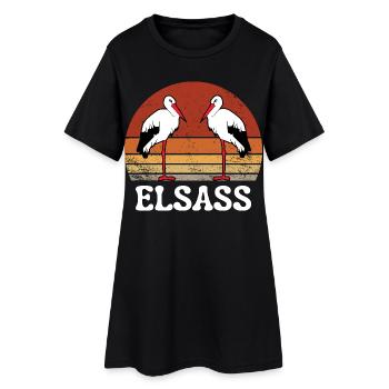ALSACE VINTAGE STORK - Women’s T-Shirt Dress - black - Front