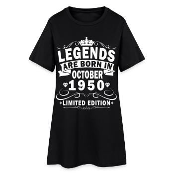 75ème Anniversaire Légende Octobre Millésime 1950 - Robe T-shirt Femme - noir - Devant