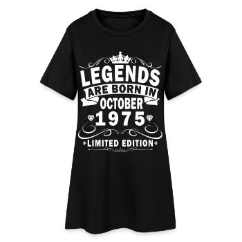 Born in October 1975 - Vintage Gift October - Women’s T-Shirt Dress - black - Front