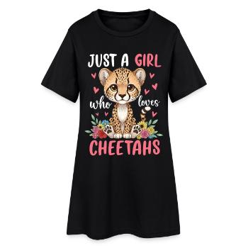 Juste une fille amoureuse des guépards - Robe T-shirt Femme - noir - Devant