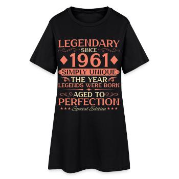 1961 Vintage Born Vintage - 65th Birthday - Women’s T-Shirt Dress - black - Front