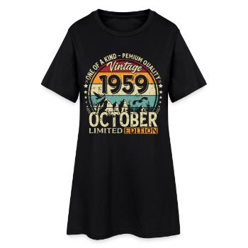 66. Geburtstag Vintage Oktober Jahrgang 1959 - Frauen T-Shirt-Kleid - Schwarz - Vorne