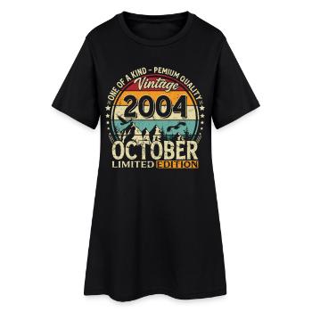 21. Geburtstag Vintage Oktober Jahrgang 2004 - Frauen T-Shirt-Kleid - Schwarz - Vorne
