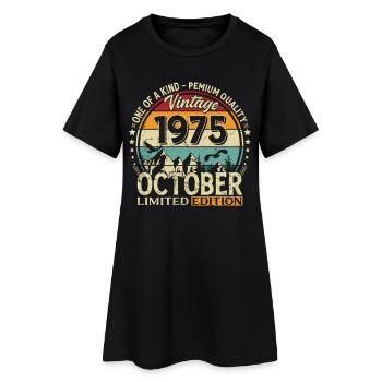 50ème Anniversaire Millésime Octobre Cru 1975 - Robe T-shirt Femme - noir - Devant