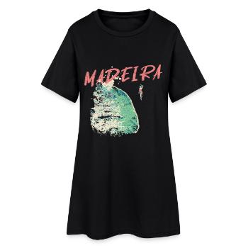Baigneuse plage noire Madère illustration - Robe T-shirt Femme - noir - Devant