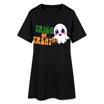 Kawaii Ghost Trick or Treat Halloween Citrouille Bonbons - Robe T-shirt Femme - noir - Devant