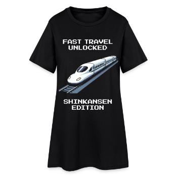 Fast Travel Unlocked | Shinkansen Japan - Women’s T-Shirt Dress - black - Front