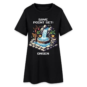Ensemble de points de sauvegarde : Onsen | Voyage au Japon - Robe T-shirt Femme - noir - Devant