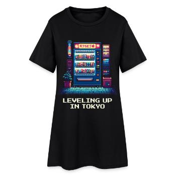 Passez au niveau supérieur à Tokyo | Voyage Japon Otaku - Robe T-shirt Femme - noir - Devant