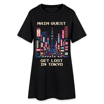Quête principale : Se perdre à Tokyo | City trip Japon - Robe T-shirt Femme - noir - Devant