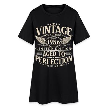 Vintage_1956_Jahrgang_geboren_Retro_Geburtstag_ - Frauen T-Shirt-Kleid - Schwarz - Vorne