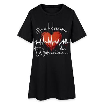 Battement de cœur pour le Père Noël - Robe T-shirt Femme - noir - Devant