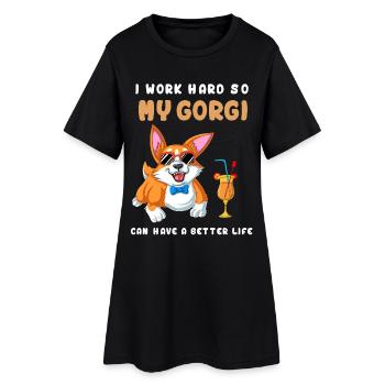 Corgi Vie Meilleure - Robe T-shirt Femme - noir - Devant