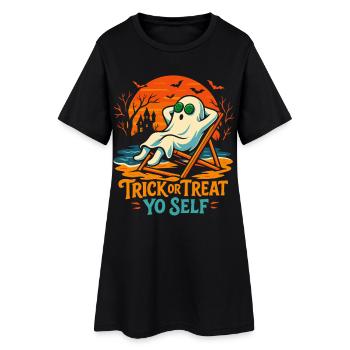 Trick Or Treat Yo Self Funny Halloween Saying - Robe T-shirt Femme - noir - Devant