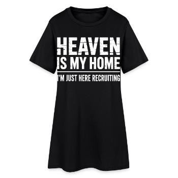 Himmel Ist Mein Zuhause Jesus Kreuz Christlich - Frauen T-Shirt-Kleid - Schwarz - Vorne