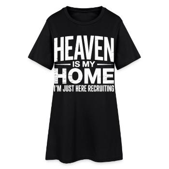 Himmel Ist Mein Zuhause Jesus Kreuz Christlich - Frauen T-Shirt-Kleid - Schwarz - Vorne