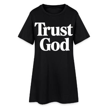 Trust God Jesus Christen Glaube - Frauen T-Shirt-Kleid - Schwarz - Vorne