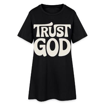 Trust God Jesus Christen Glaube - Frauen T-Shirt-Kleid - Schwarz - Vorne