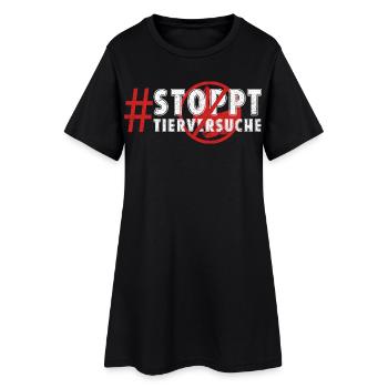Bien-être animal STOP AUX TESTS SUR LES ANIMAUX DRÔLE - Robe T-shirt Femme - noir - Devant
