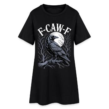 Emblème gothique de la lune du corbeau - Robe T-shirt Femme - noir - Devant