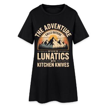Aventure en montagne L’appel des fous Couteaux de cuisine - Robe T-shirt Femme - noir - Devant