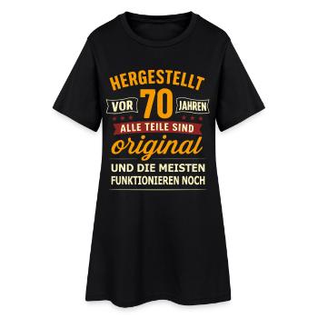 70e anniversaire pièces originales chemise drôle - Robe T-shirt Femme - noir - Devant