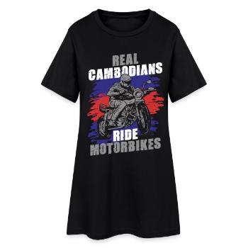 Cambodge Moto cambodgien - Robe T-shirt Femme - noir - Devant