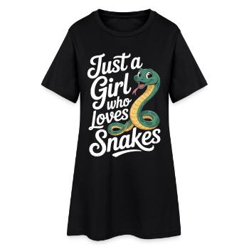 Snake Lover Shirt für Herp Girls und Reptilienfans - Frauen T-Shirt-Kleid - Schwarz - Vorne