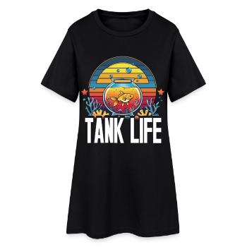 Fischzüchter Aquarianer Fischzucht - Frauen T-Shirt-Kleid - Schwarz - Vorne