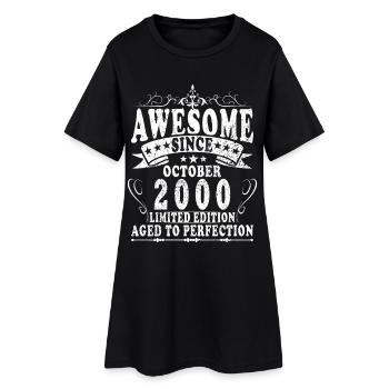 25e anniversaire Original Octobre Année 2000 - Robe T-shirt Femme - noir - Devant