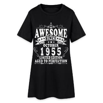 70. Geburtstag Original Oktober Jahrgang 1955 - Frauen T-Shirt-Kleid - Schwarz - Vorne