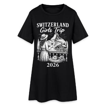 Voyage entre filles en Suisse 2026 - Robe T-shirt Femme - noir - Devant
