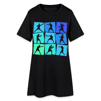 Boxer Boxing Kids Men Boys - Women’s T-Shirt Dress - black - Front