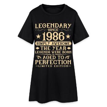 40. Geburtstag Vintage Jahrgang 1986 Geschenk - Frauen T-Shirt-Kleid - Schwarz - Vorne