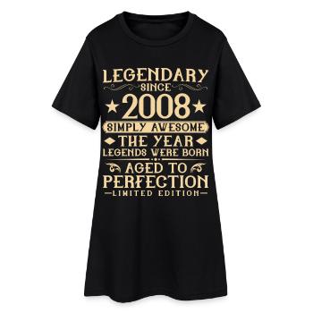 18ème Anniversaire Vintage Vintage 2008 Cadeau - Robe T-shirt Femme - noir - Devant