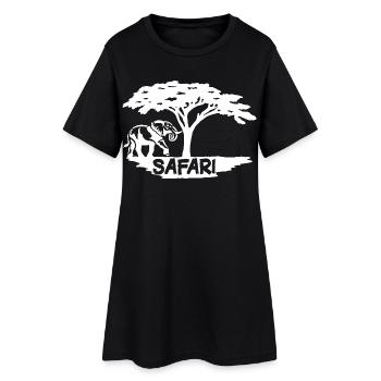 Safari et éléphant blanc - Robe T-shirt Femme - noir - Devant