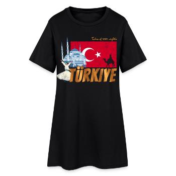Türkiye Istanbul Vintage Drapeau Turquie Sovenir - Robe T-shirt Femme - noir - Devant