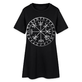 Vegvísir Runes Boussole Viking symbole Design - Robe T-shirt Femme - noir - Devant
