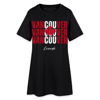 Vancouver Canada, j’adore Vancouver - Robe T-shirt Femme - noir - Devant