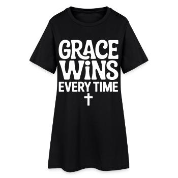 Jésus Foi Chrétienne La Grâce gagne à chaque fois - Robe T-shirt Femme - noir - Devant
