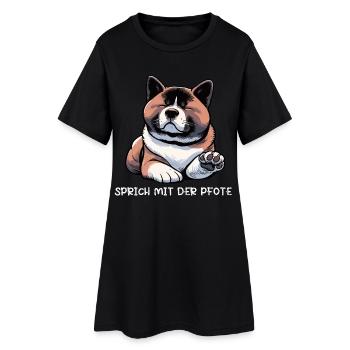 Sprich mit der Pfote Akita Akitabesitzer Akitahund - Frauen T-Shirt-Kleid - Schwarz - Vorne