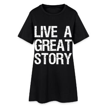 live a great story - Frauen T-Shirt-Kleid - Schwarz - Vorne