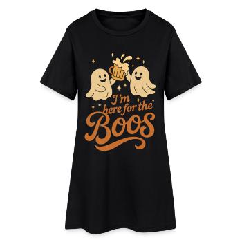 Ich bin hier für die Buhrufe Lustiges Halloween-Kostüm - Frauen T-Shirt-Kleid - Schwarz - Vorne