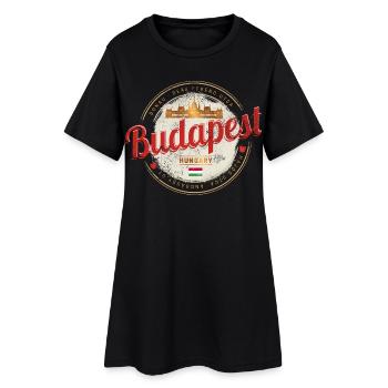 Budapest Design Hongrie Vintage Parlement Souvenir - Robe T-shirt Femme - noir - Devant