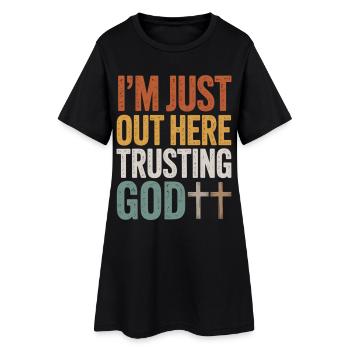 J’ai confiance en Dieu ici - Robe T-shirt Femme - noir - Devant